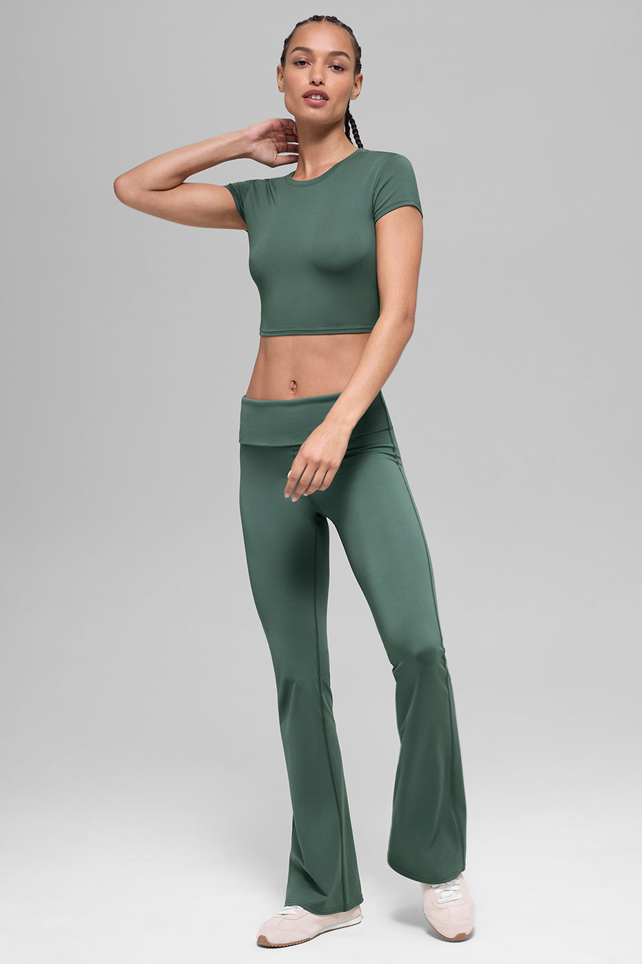 Crop Finesse Short Sleeve - Clover Green