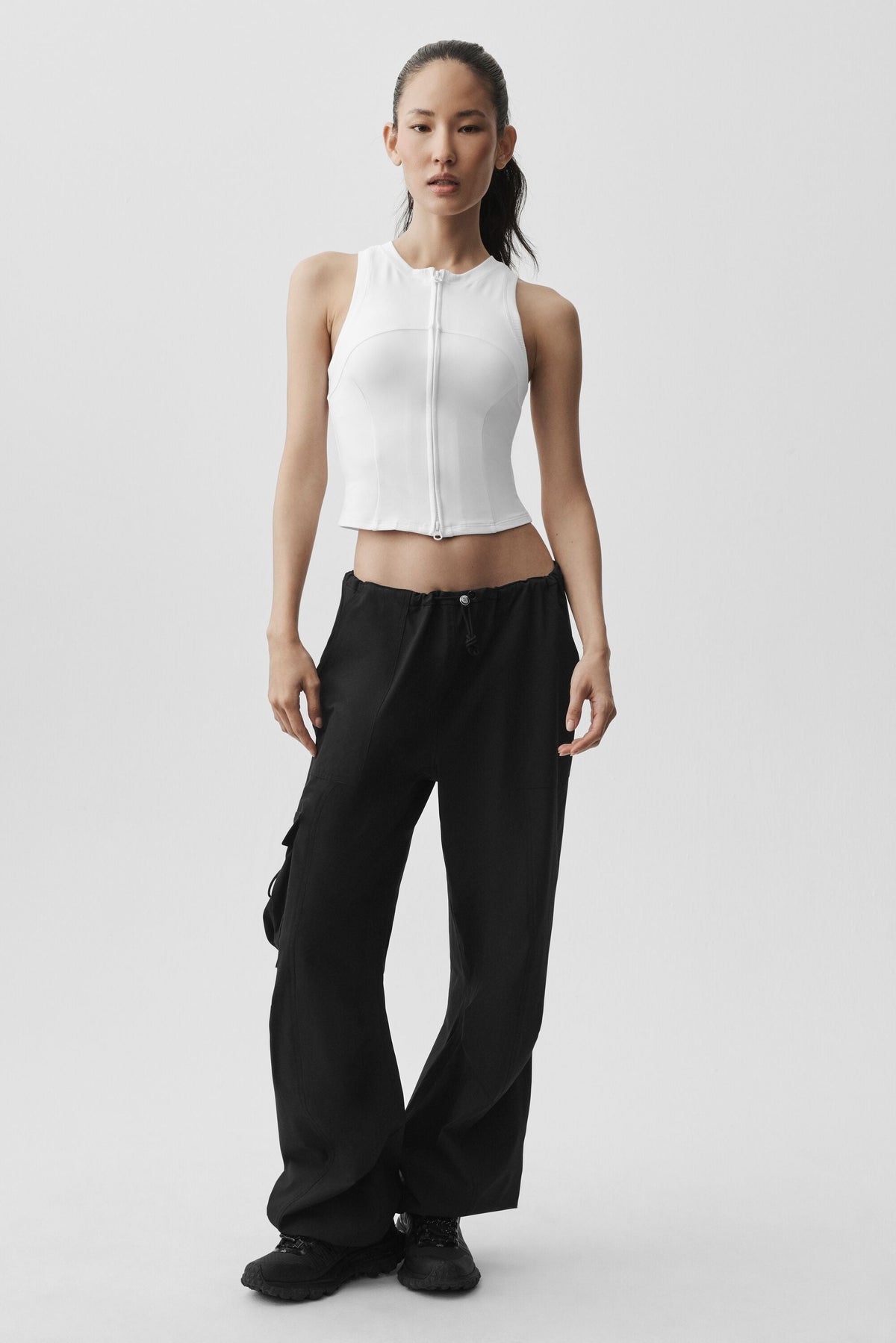 Level Up Full Zip Tank - White