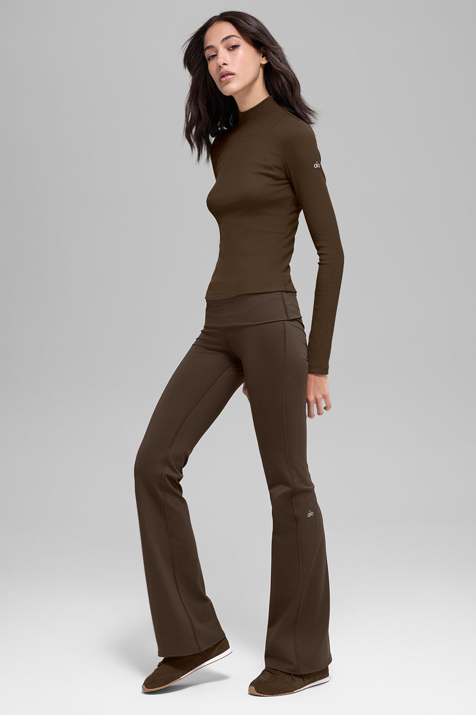 Softsculpt Foldover Flare Legging - Espresso
