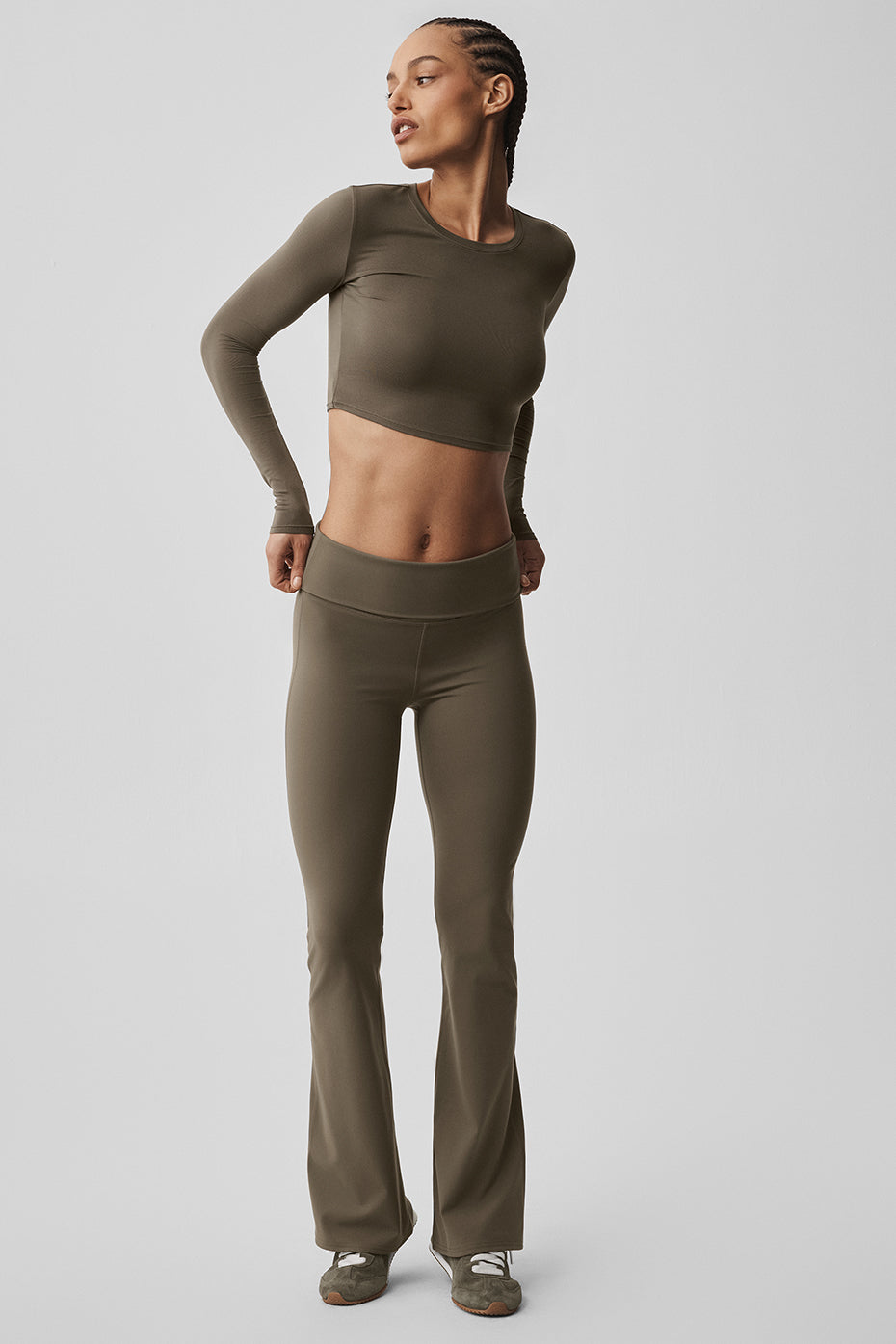 Softsculpt Foldover Flare Legging - Olive Tree