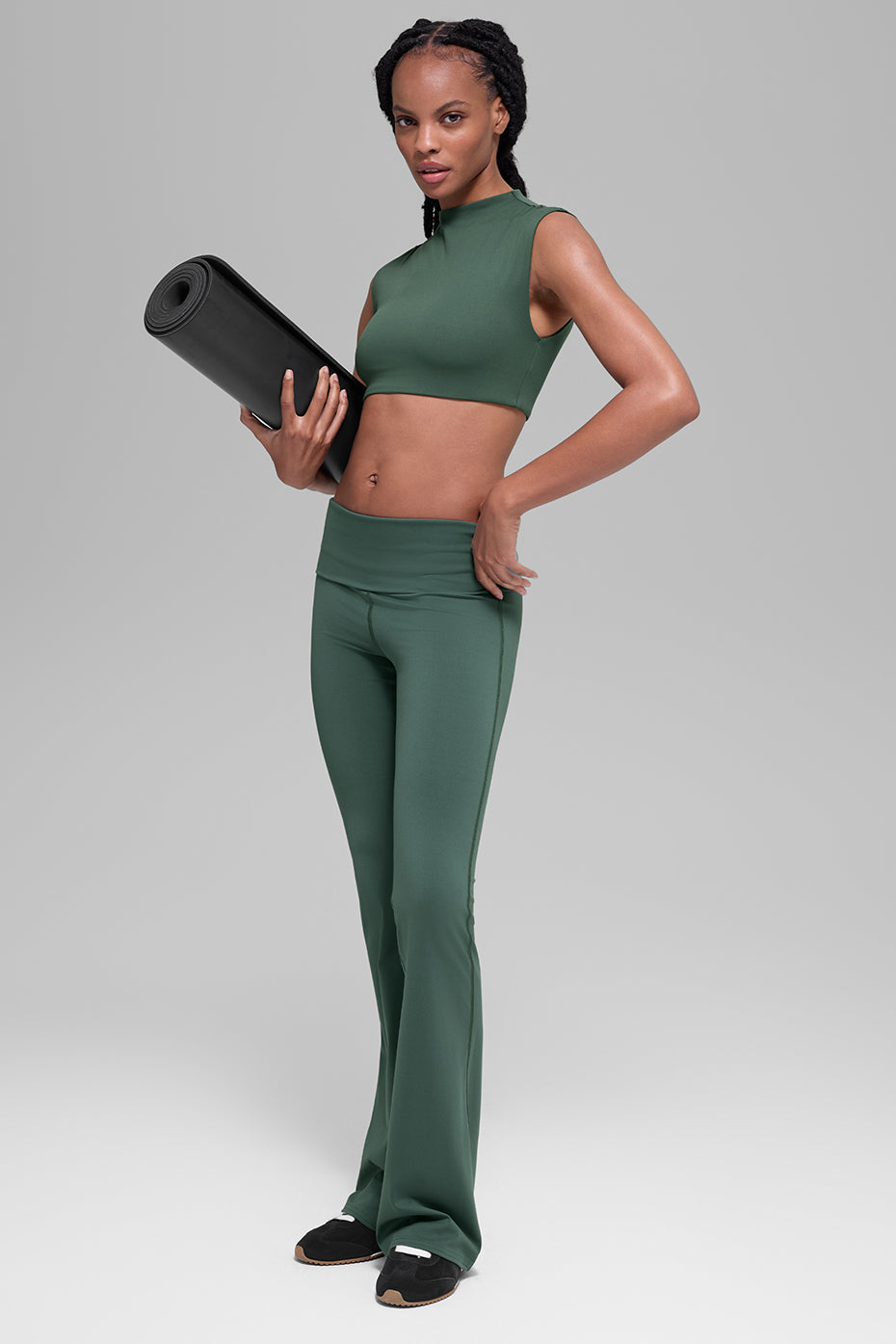 Softsculpt Foldover Flare Legging - Clover Green