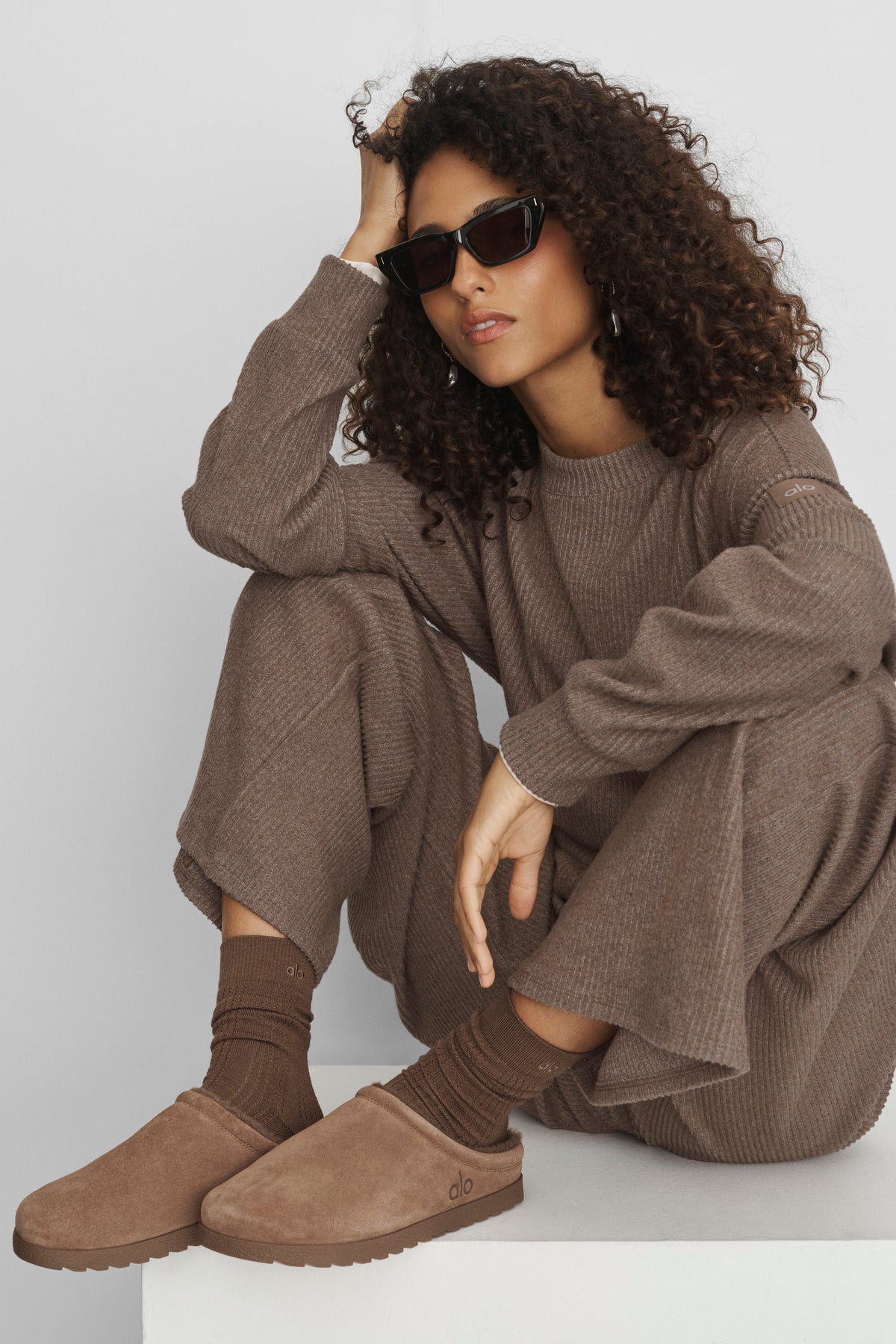 Cashmere Mesh Sock - Java Brown