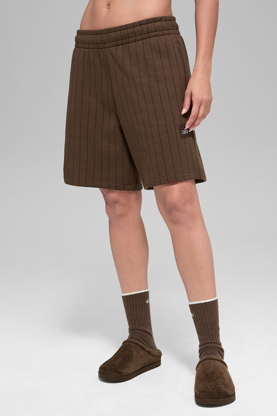 7" ALO Pinstripe Short - Espresso Pinstripe
