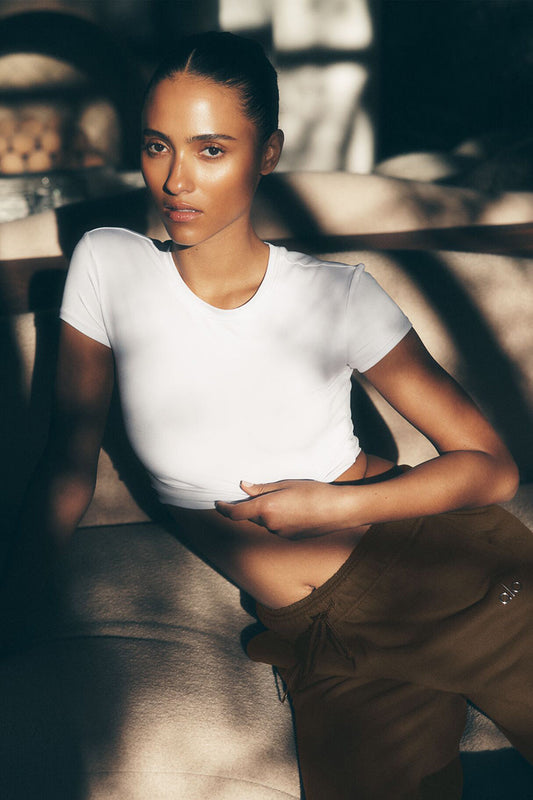 Crop Finesse Short Sleeve - White