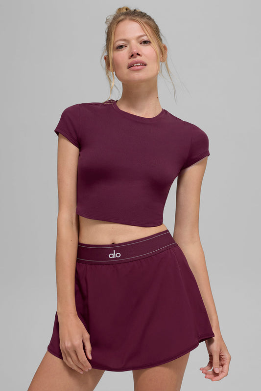 Crop Finesse Short Sleeve - Burgundy