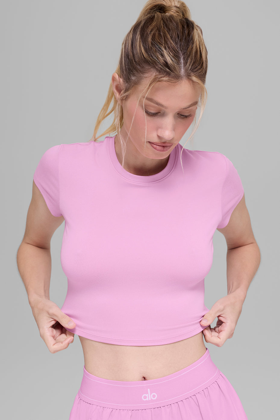 Crop Finesse Short Sleeve - Candy Heart Pink