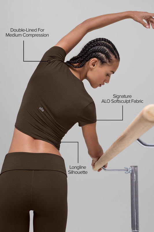 Softsculpt Precision Short Sleeve Top - Espresso