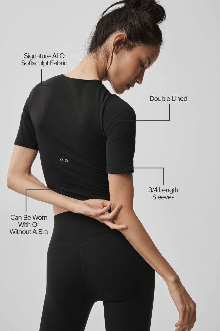 Softsculpt Precision Half Sleeve Tee - Black