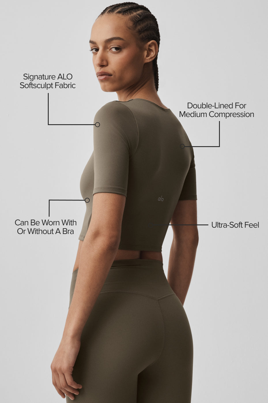 Softsculpt Precision Half Sleeve Tee - Olive Tree