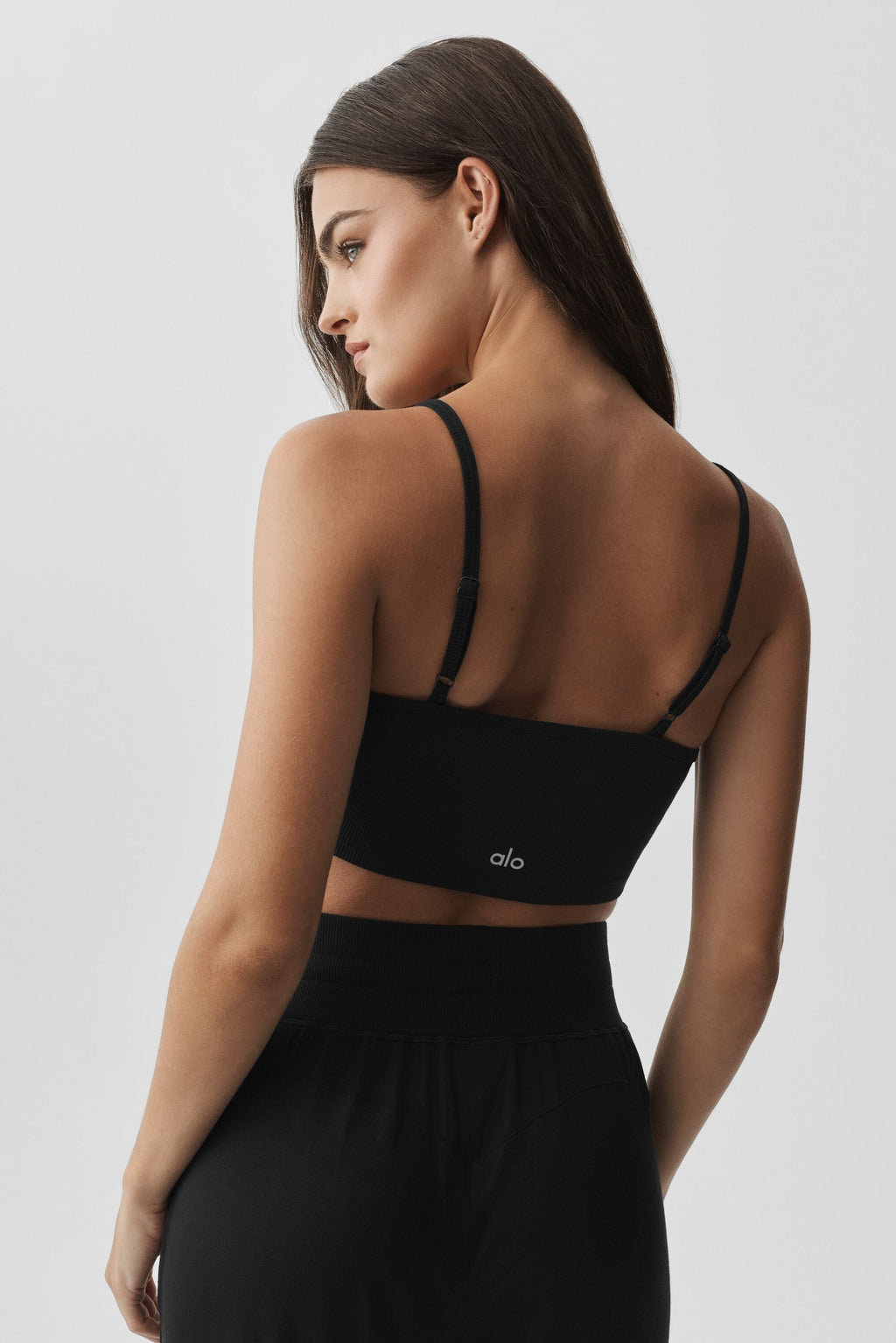 Ribbed Delicate Lounge Tank - Black
