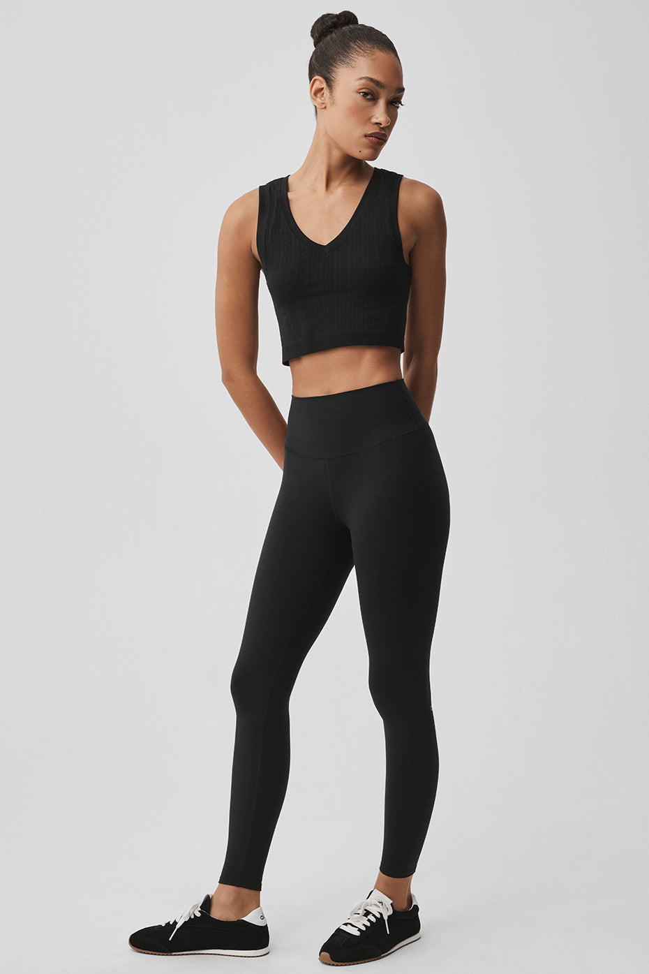 Seamless Pointelle Tank - Black