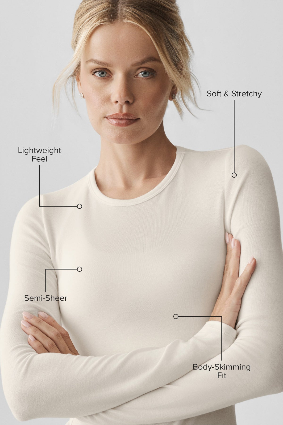 Semi Sheer Oasis Long Sleeve - Ivory