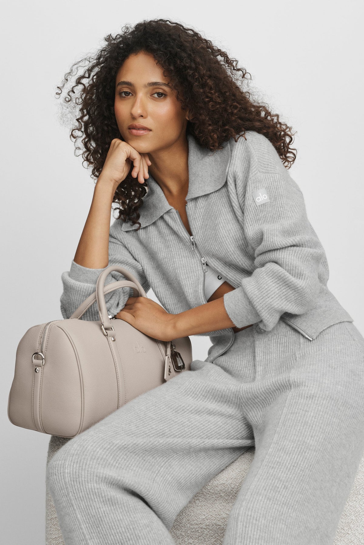 Cashmere Wool Harmony Full Zip Jacket - Athletic Heather Grey