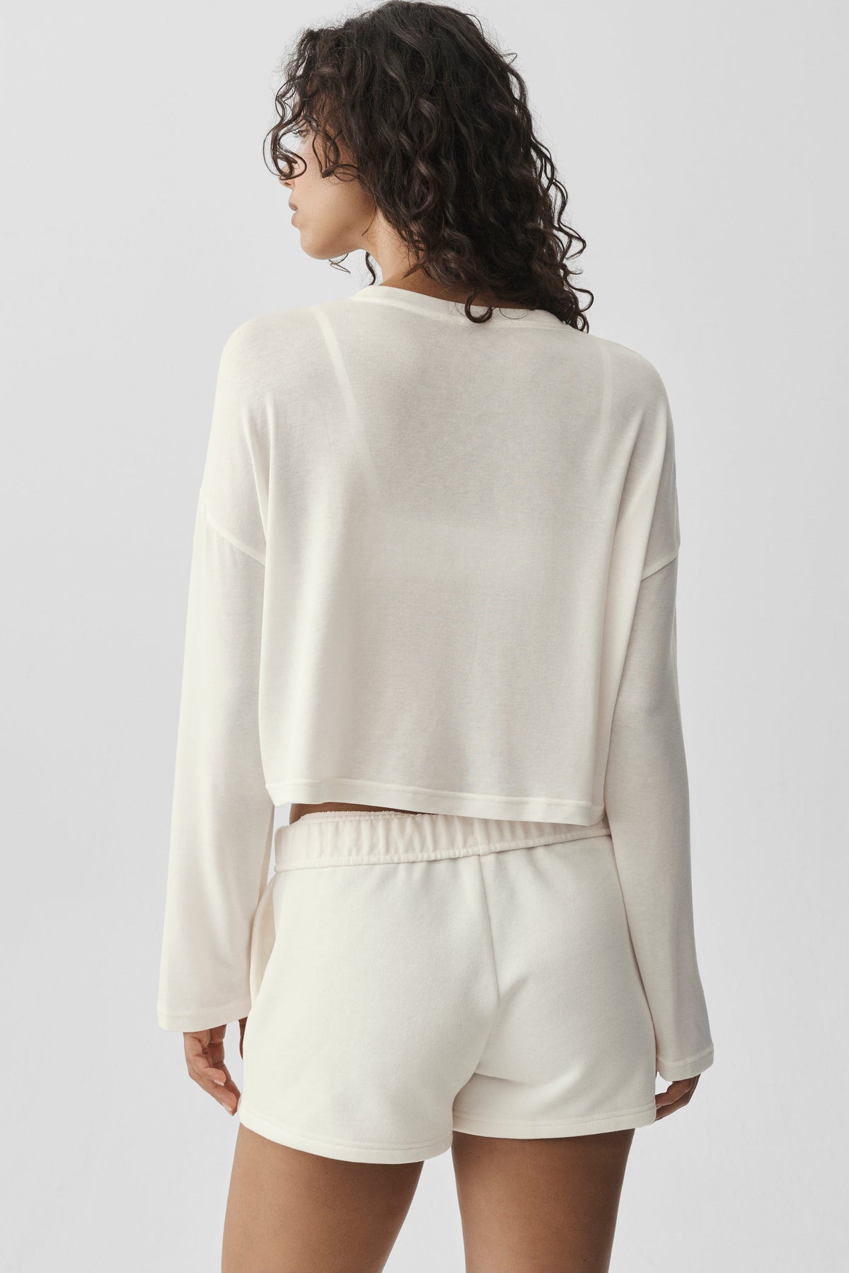 Semi-Sheer Oasis Boxy Long Sleeve - Ivory
