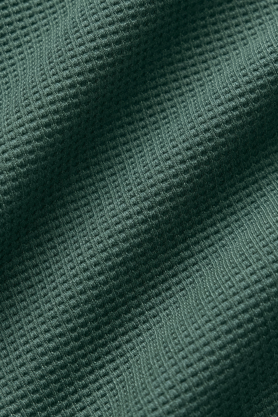Waffle Weekend Escape Mock Neck Long Sleeve - Clover Green