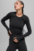 Airbrush Winter Warm Nocturne Long Sleeve - Black
