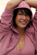 Sweet Escape Zip Up Hoodie - Pink Wild Rose