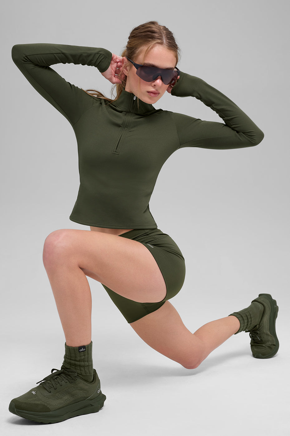 Softsculpt Precision 1/4 Zip Long Sleeve - Green Olive