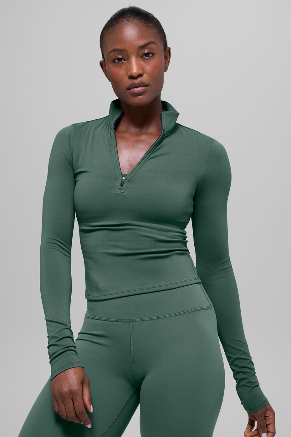 Softsculpt Precision 1/4 Zip Long Sleeve - Clover Green