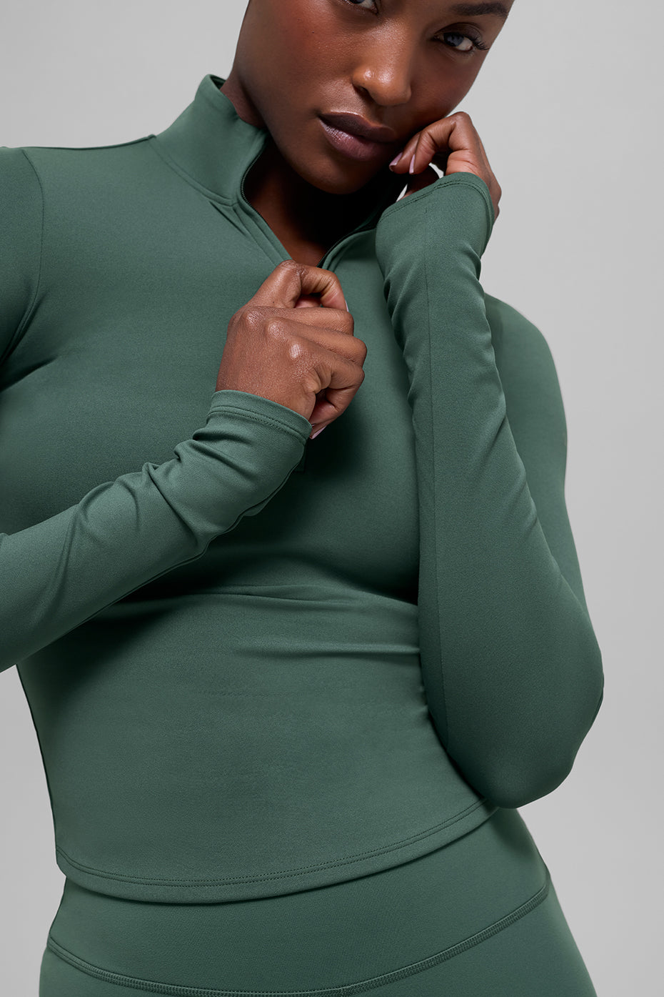 Softsculpt Precision 1/4 Zip Long Sleeve - Clover Green