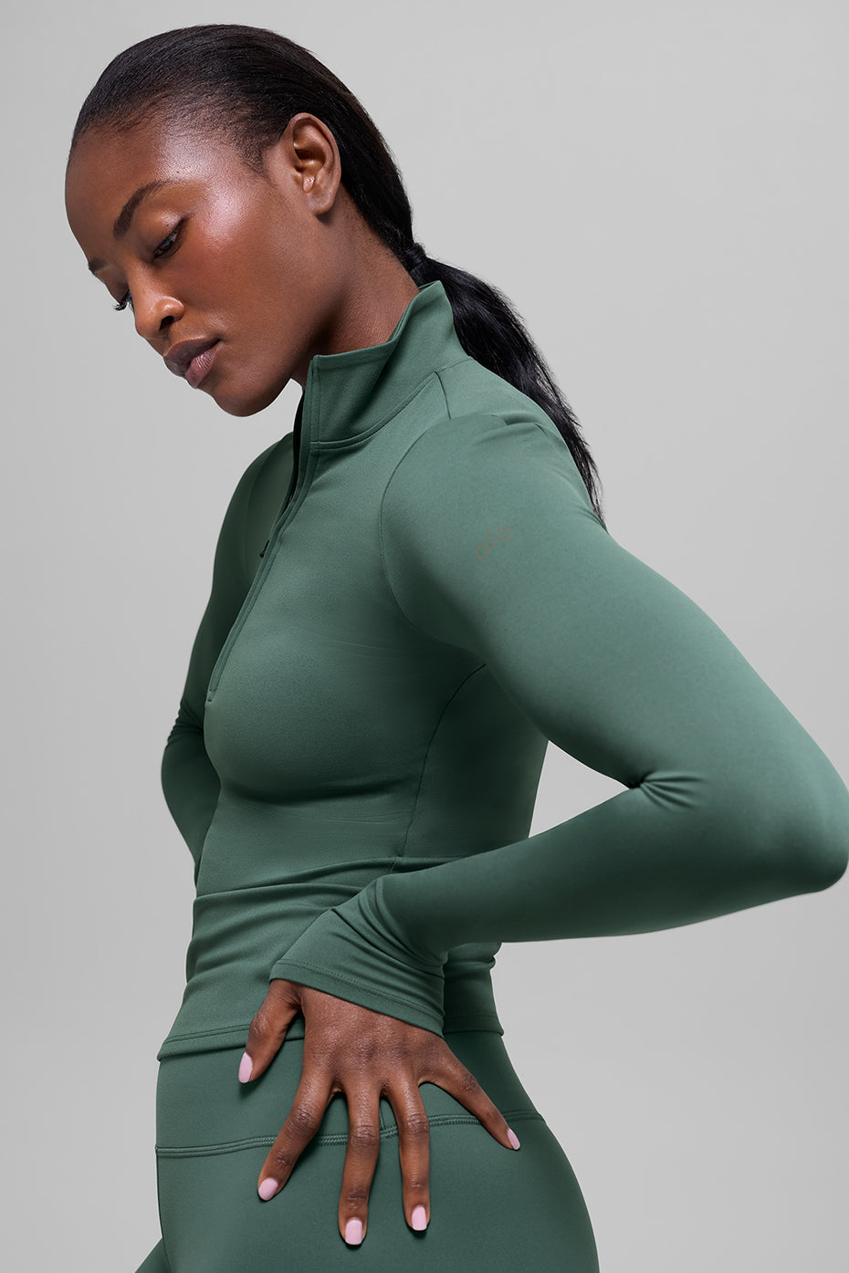 Softsculpt Precision 1/4 Zip Long Sleeve - Clover Green