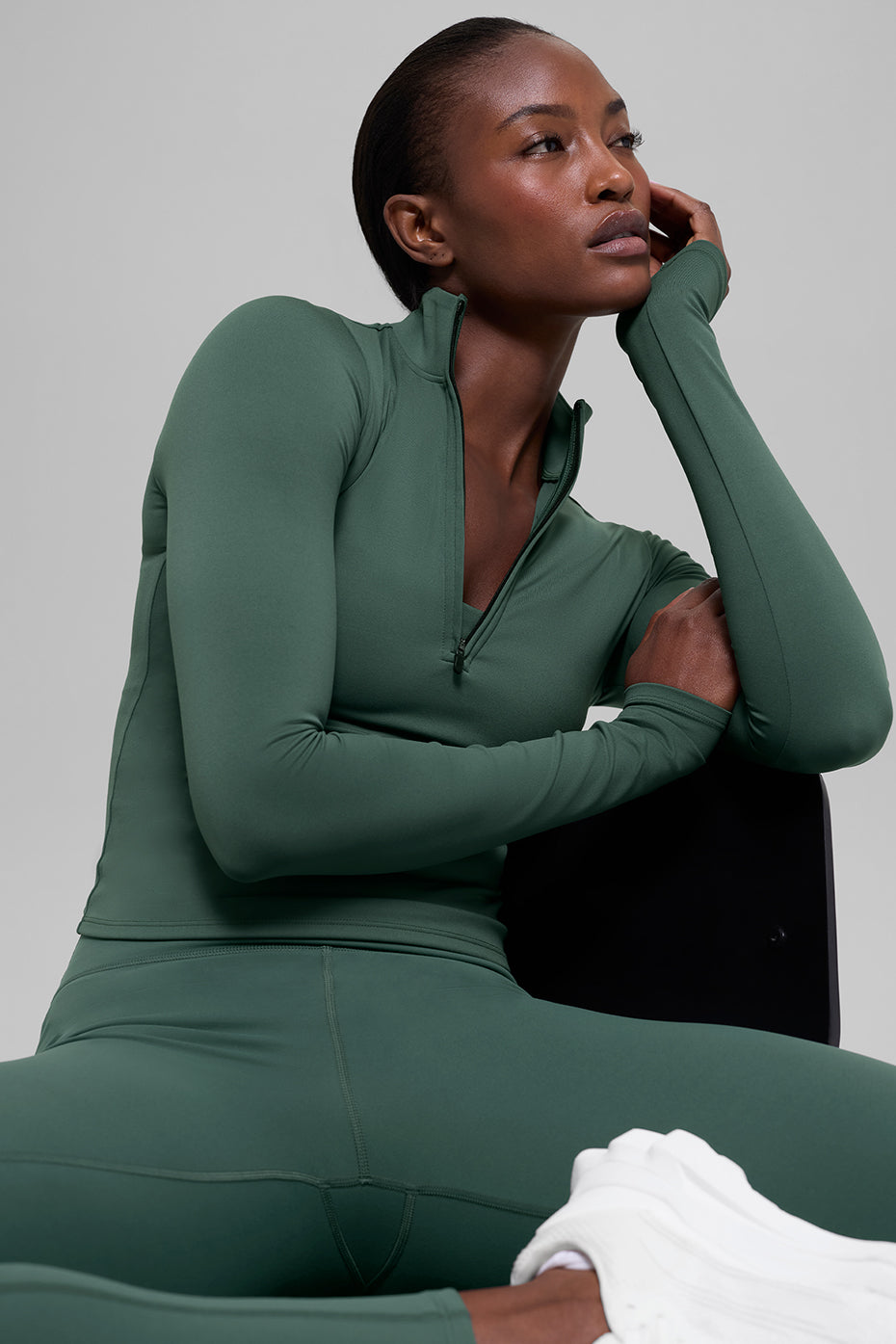 Softsculpt Precision 1/4 Zip Long Sleeve - Clover Green