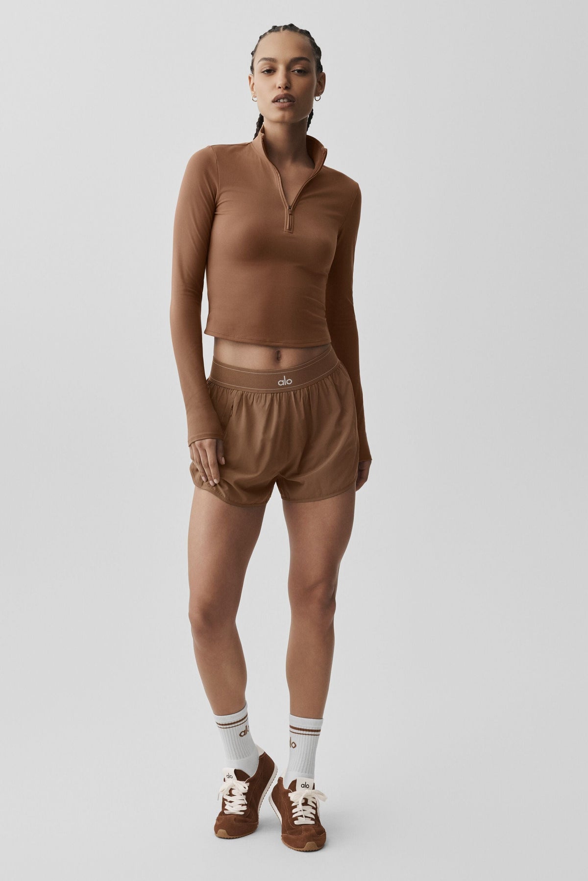 Softsculpt Precision 1/4 Zip Long Sleeve - Sun Kissed Brown