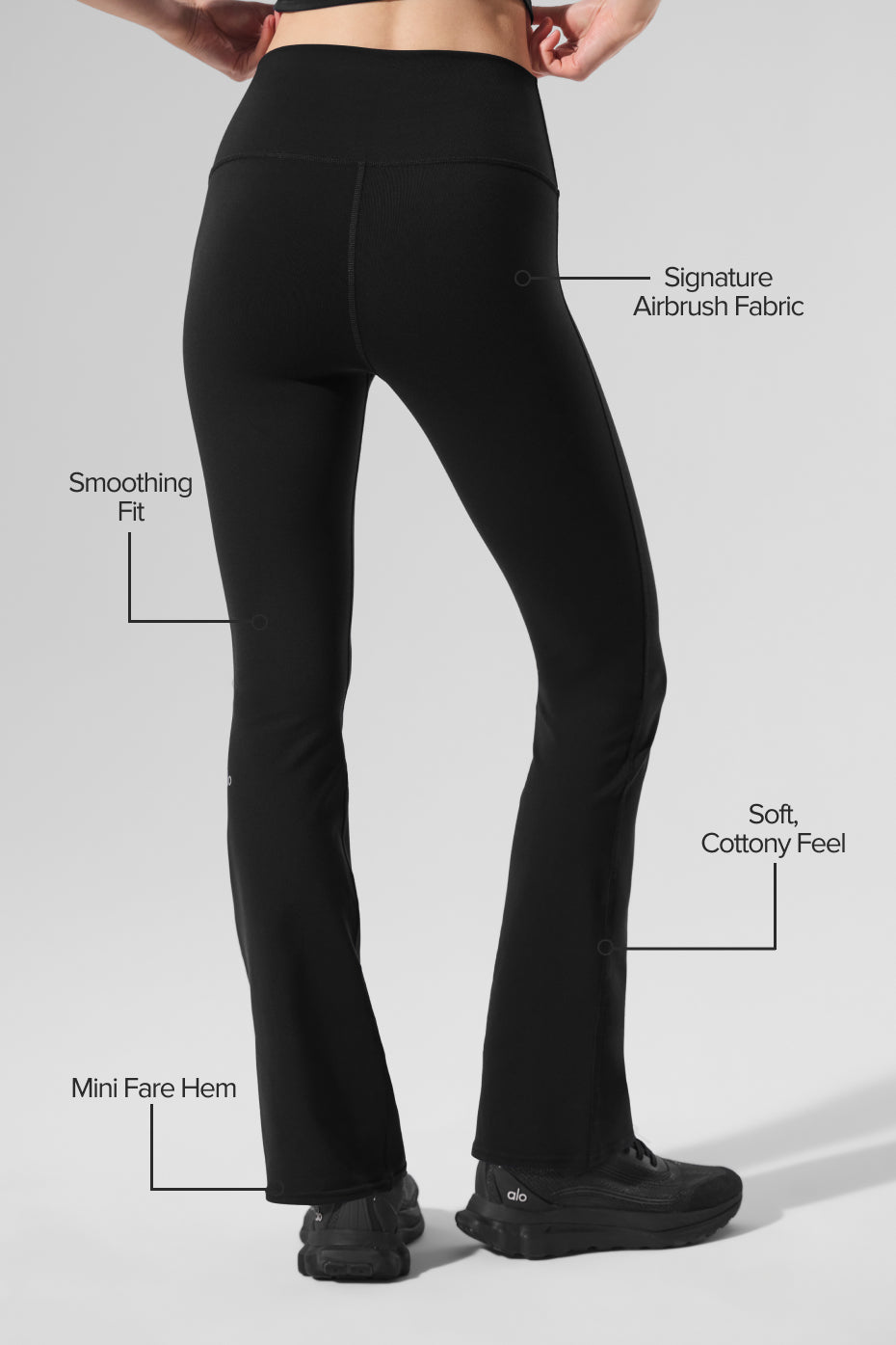 Airbrush High-Waist Bootcut Legging (Short) - Black