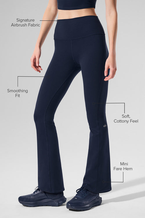 Airbrush High-Waist Bootcut Legging (Short) - Navy