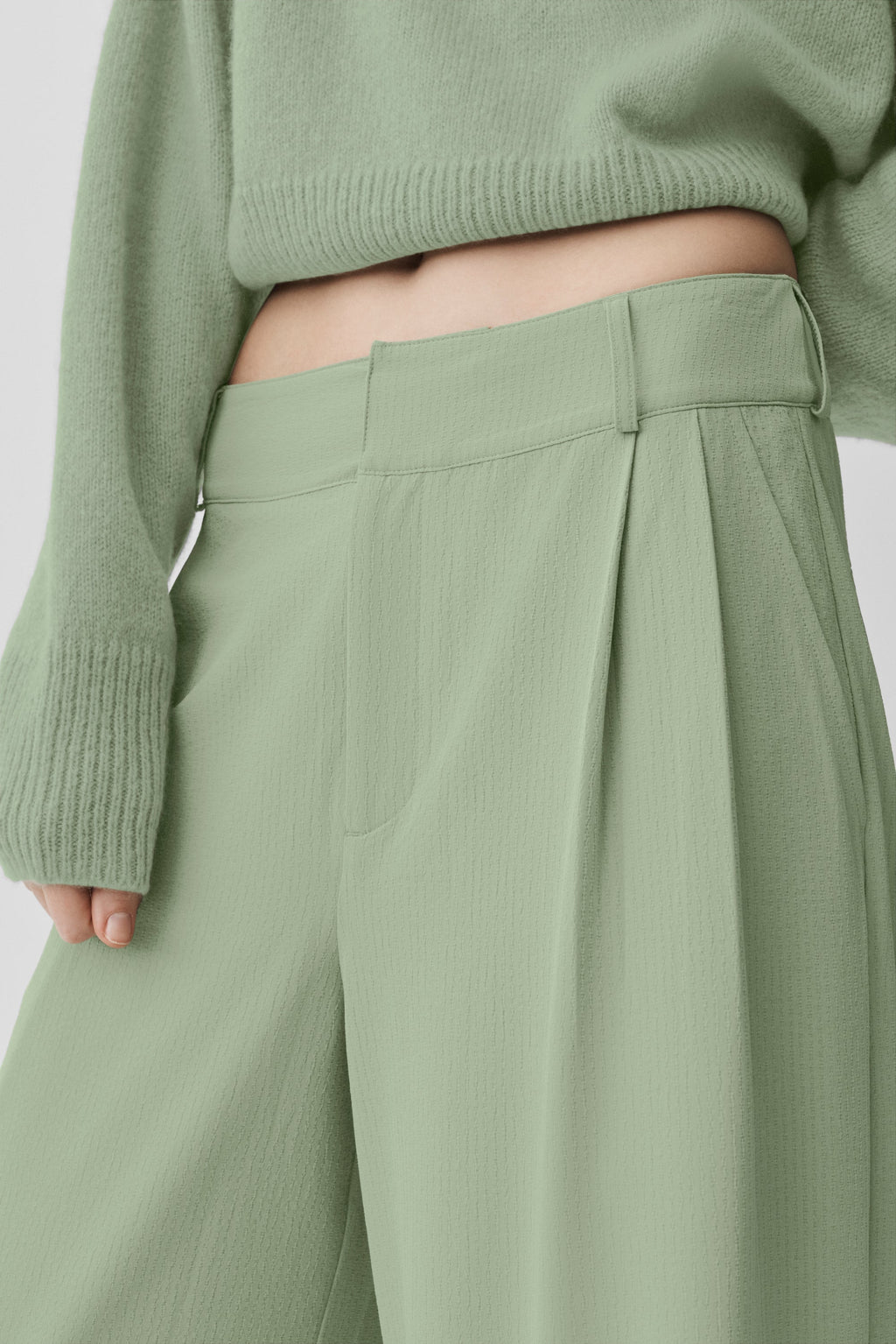 High-Waist Dreamscape Trouser (Long) - Dune Grass