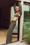 Serenity Wide Leg Sweatpant - Olive Tree