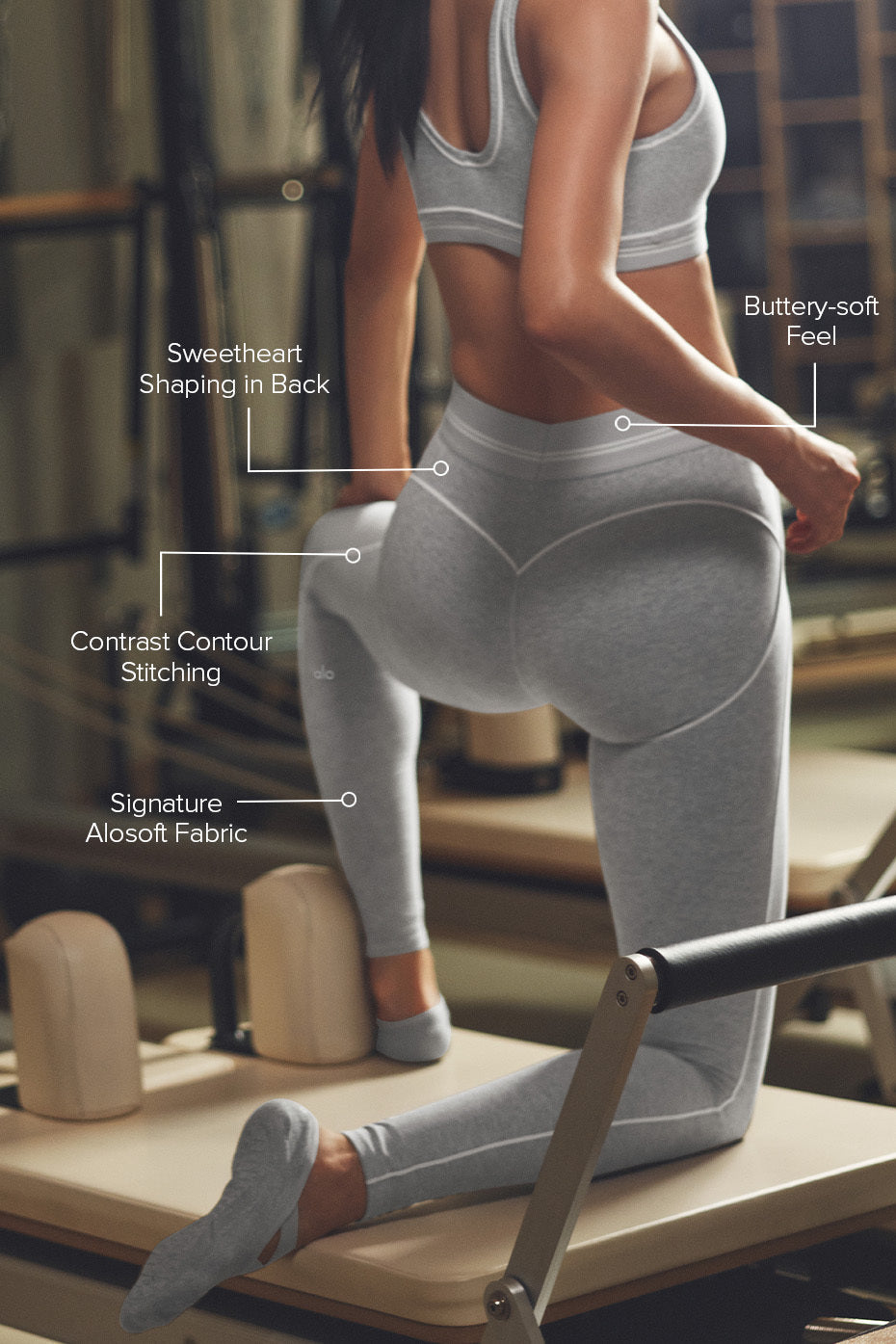 High-Waist Heart Throb Legging - Athletic Heather Grey/White