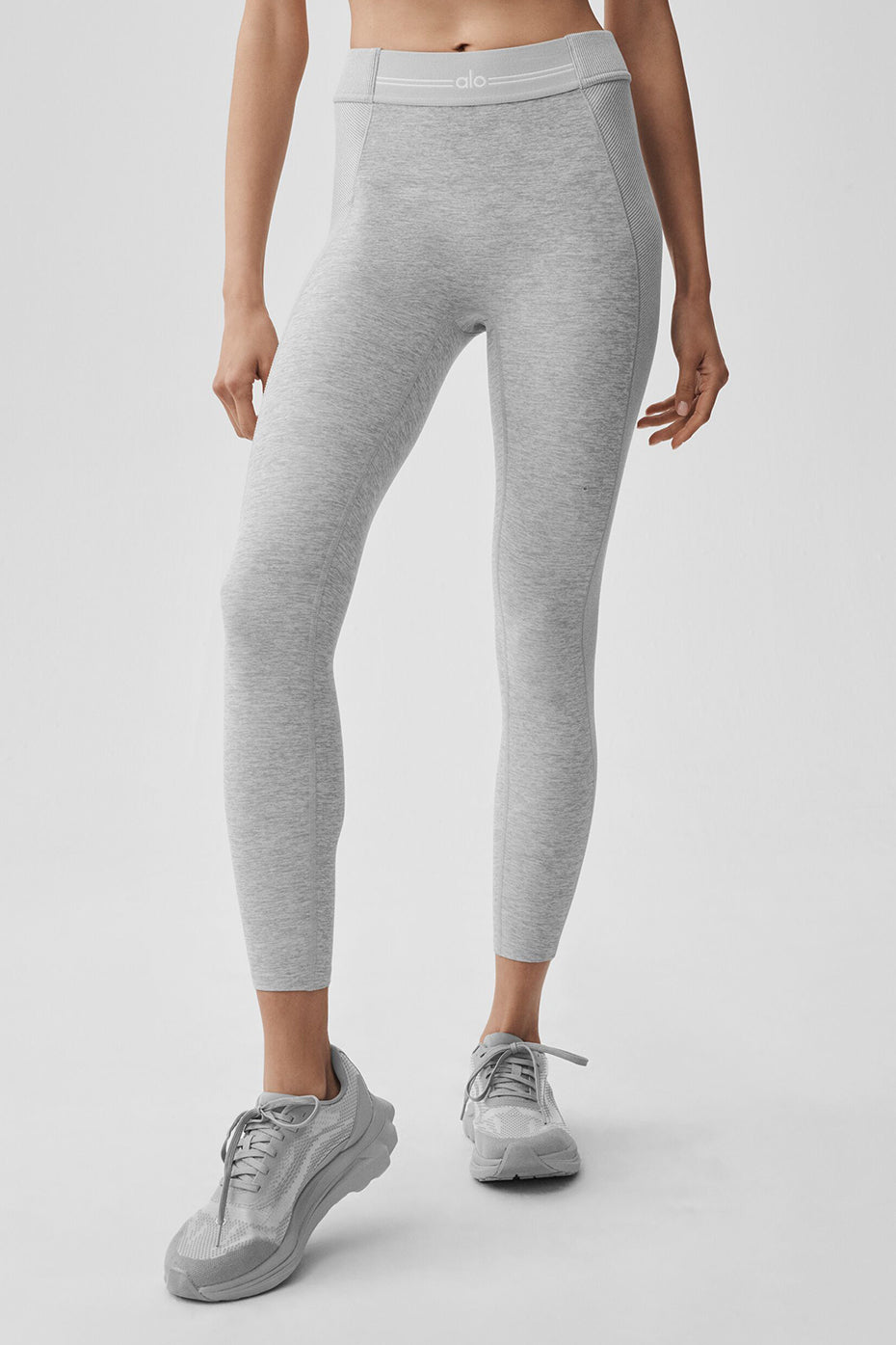 High-Waist 7/8 Relay Legging - Athletic Heather Grey/White