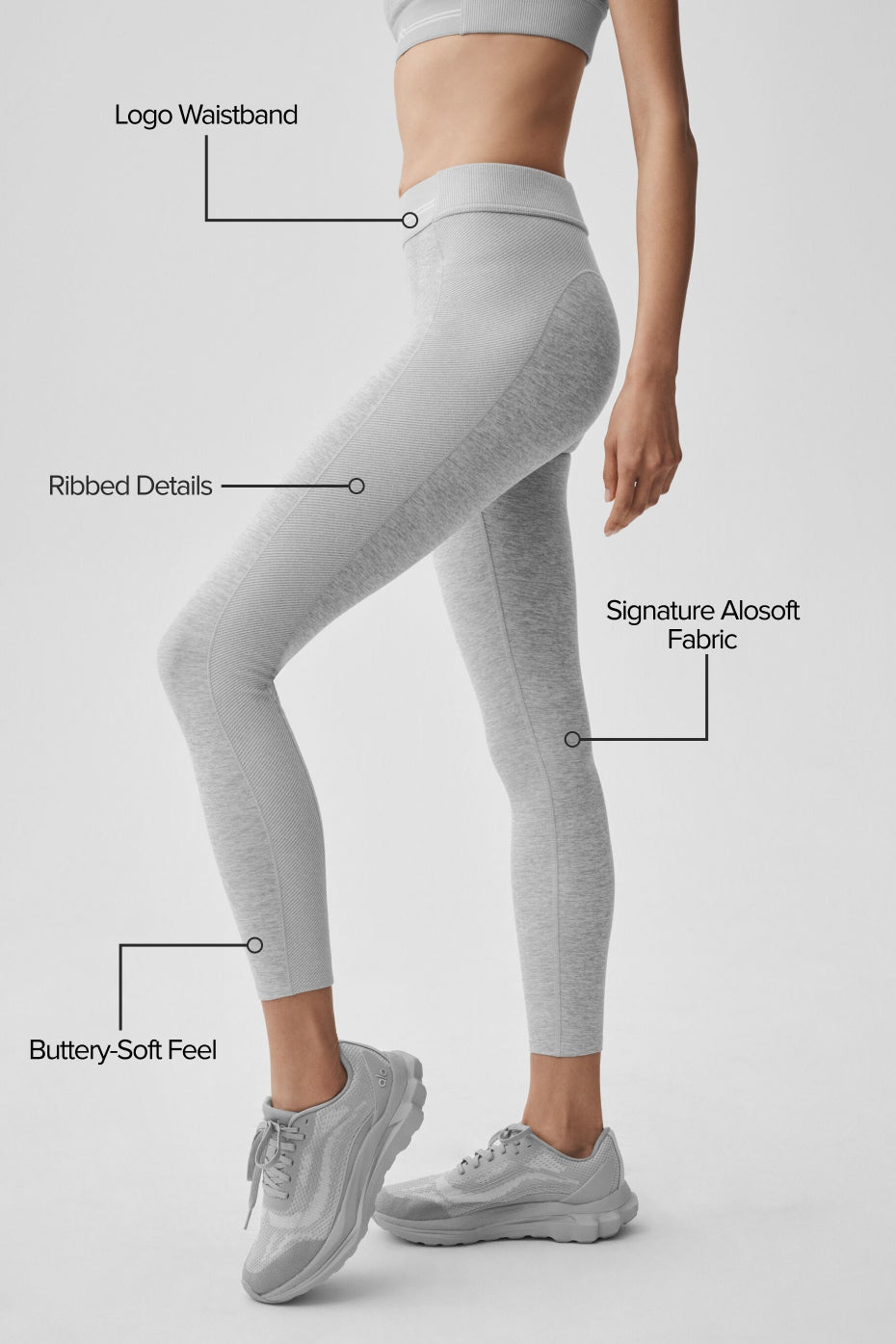 High-Waist 7/8 Relay Legging - Athletic Heather Grey/White