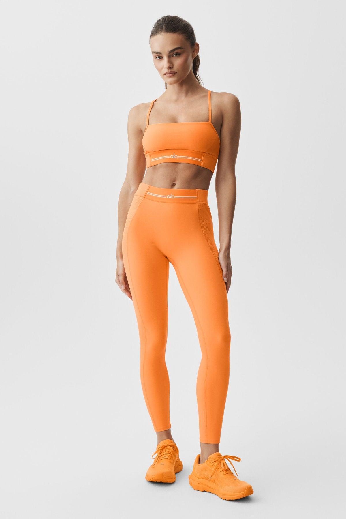 High-Waist 7/8 Relay Legging - Satsuma Breeze/White