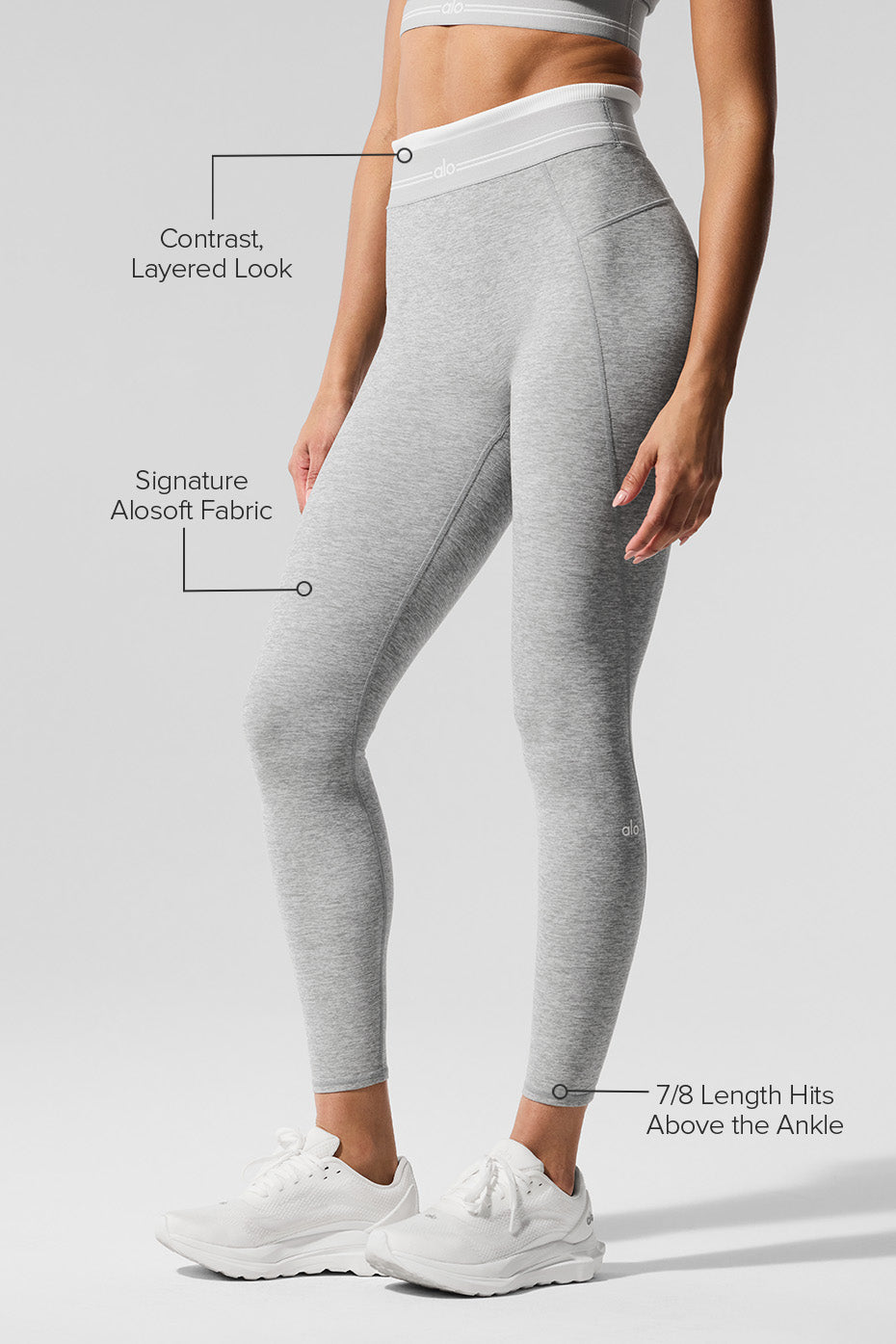 High-Waist 7/8 Better Together Legging - Athletic Heather Grey/White