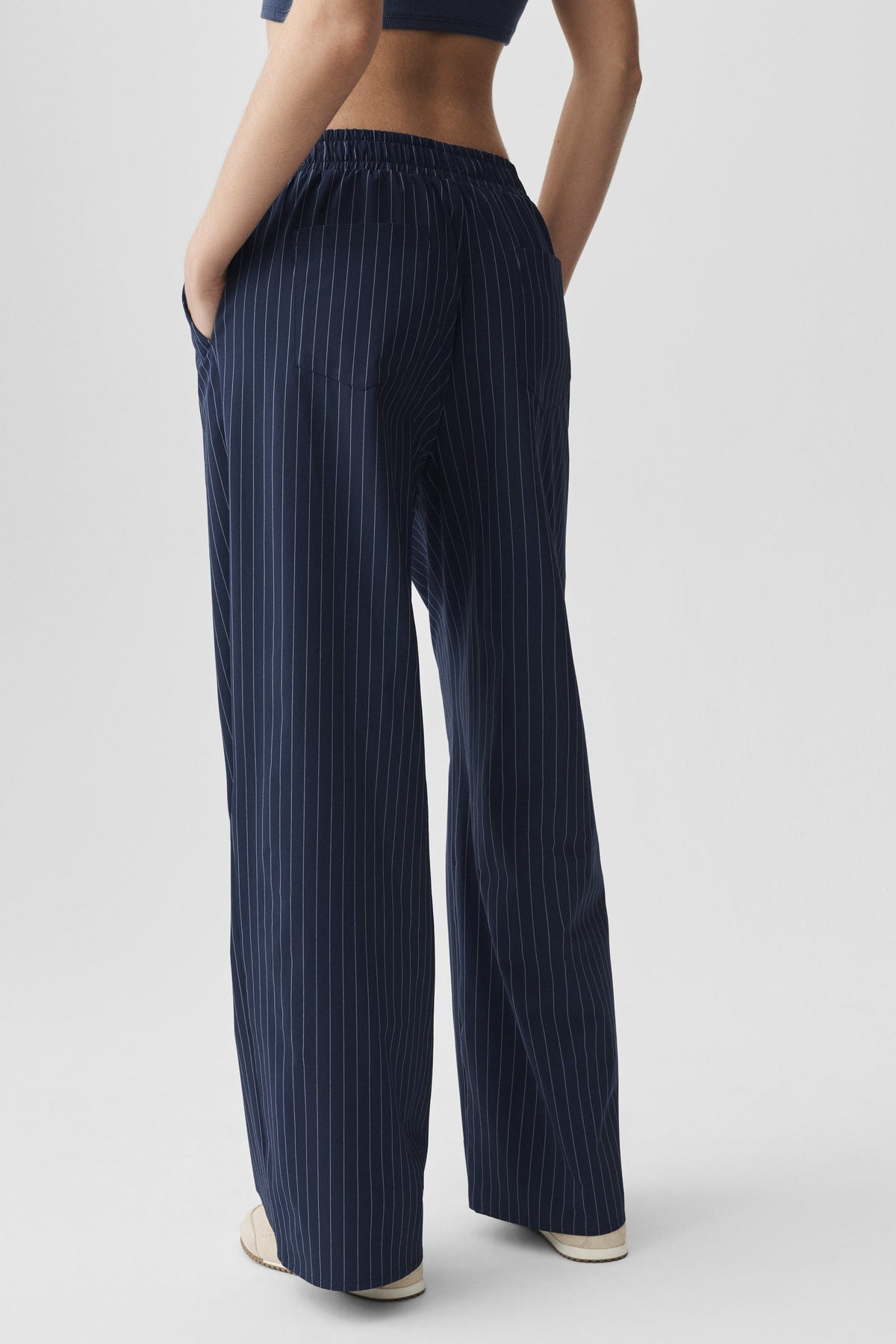 Pinstripe Daylight Boxer Pant (Long) - Navy/Ivory