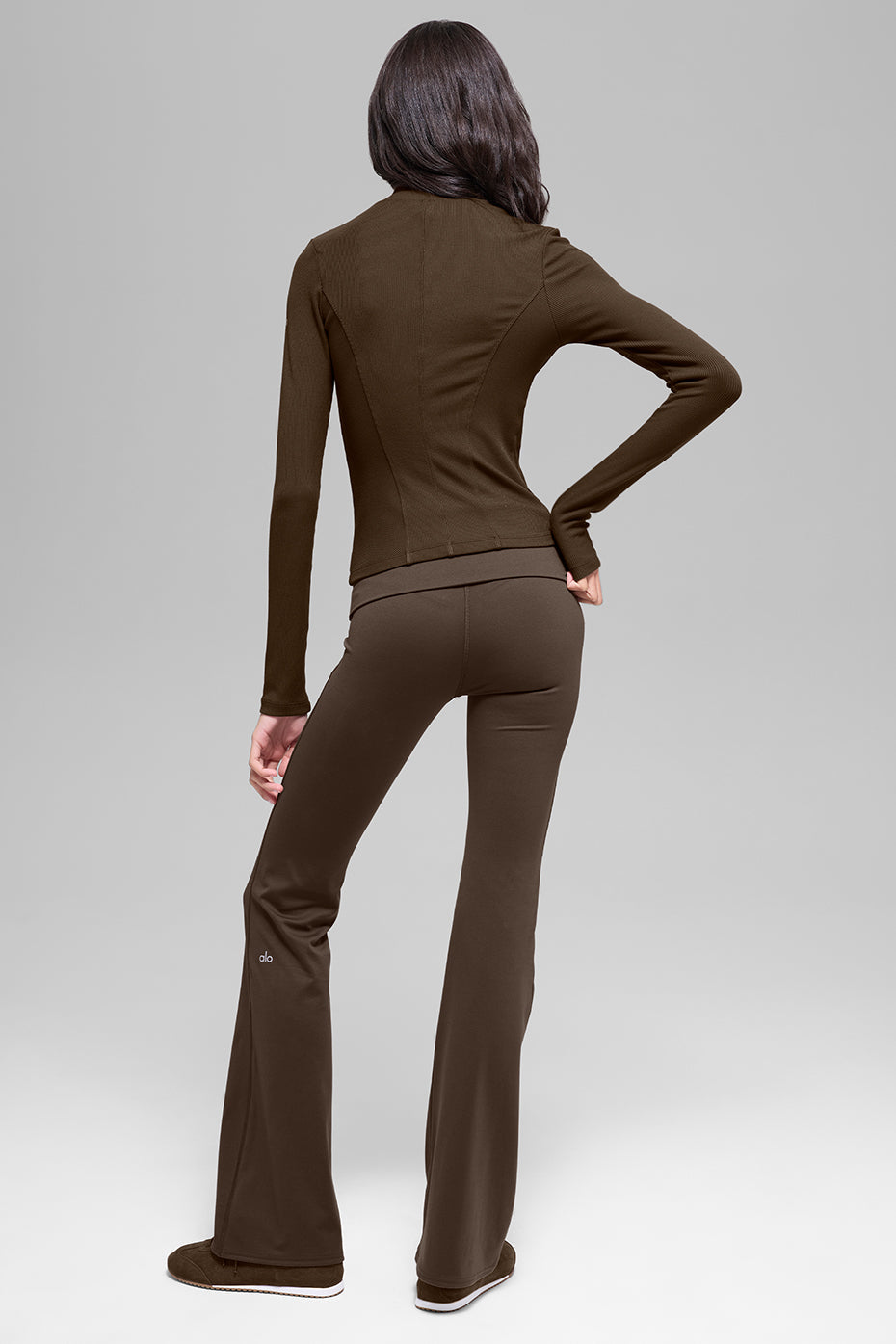 Softsculpt Foldover Flare Legging - Espresso