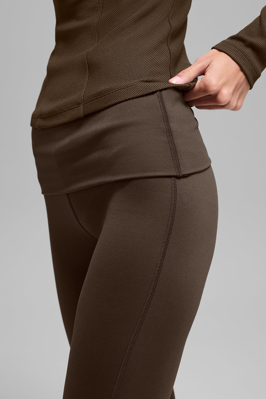 Softsculpt Foldover Flare Legging - Espresso