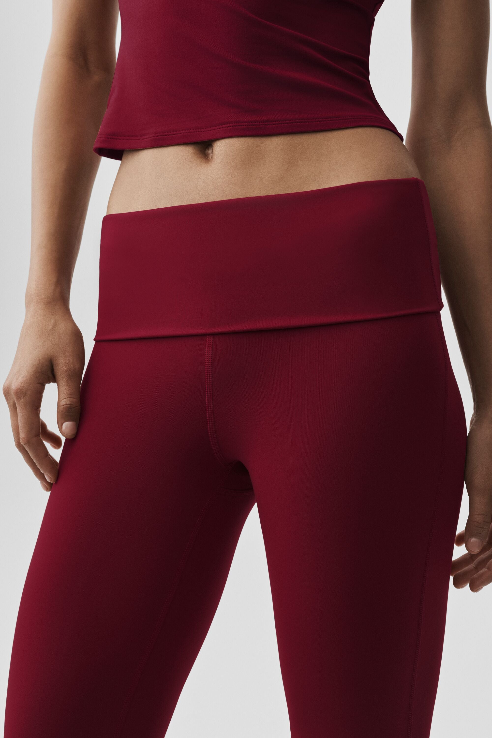ALO Softsculpt Foldover Flare Legging - Summer Romance Red