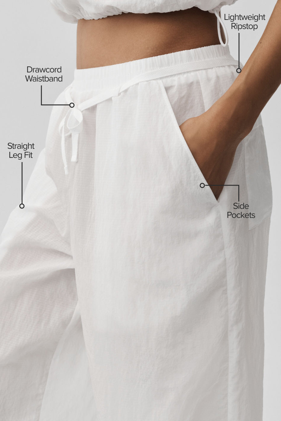 Ripstop Electric Straight Leg Pant - White