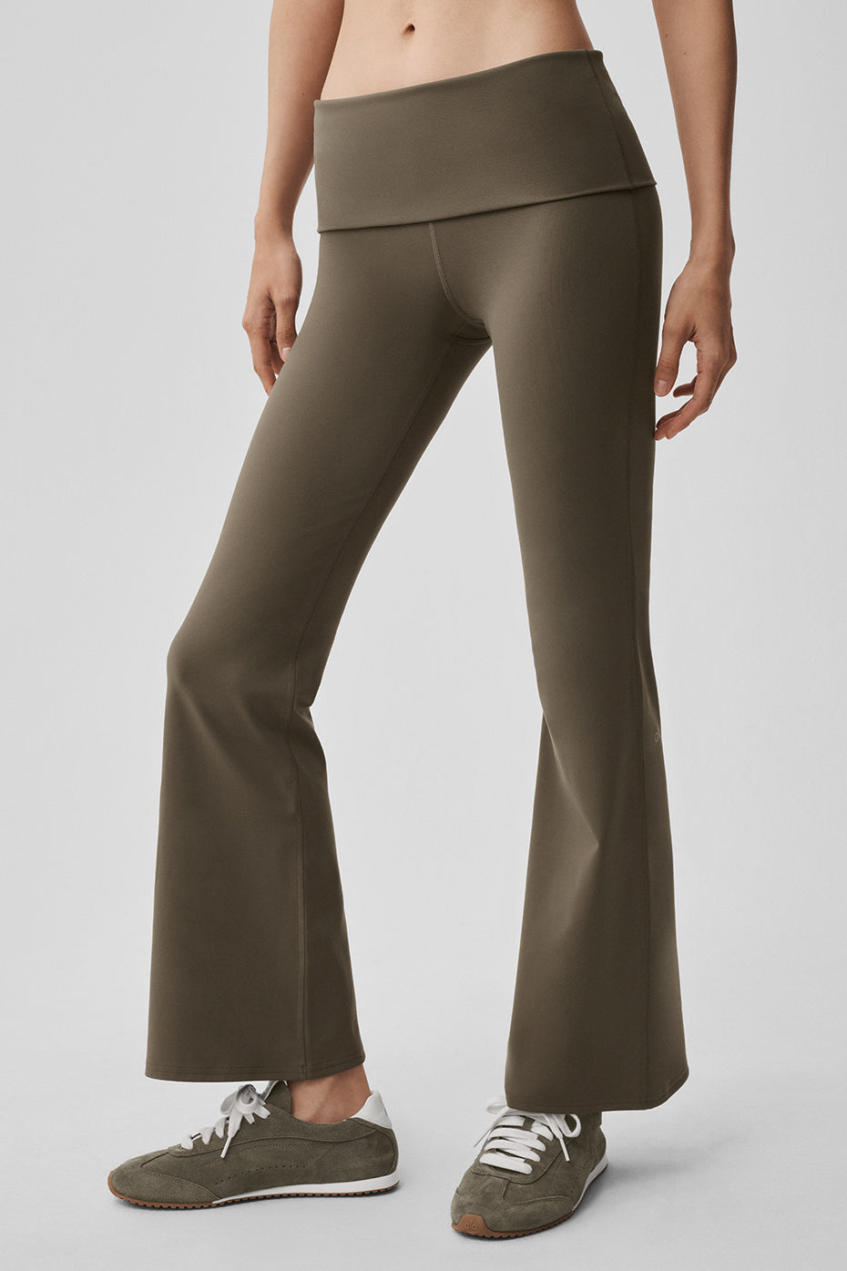 Foldover Flare Legging (Short) - Olive Tree