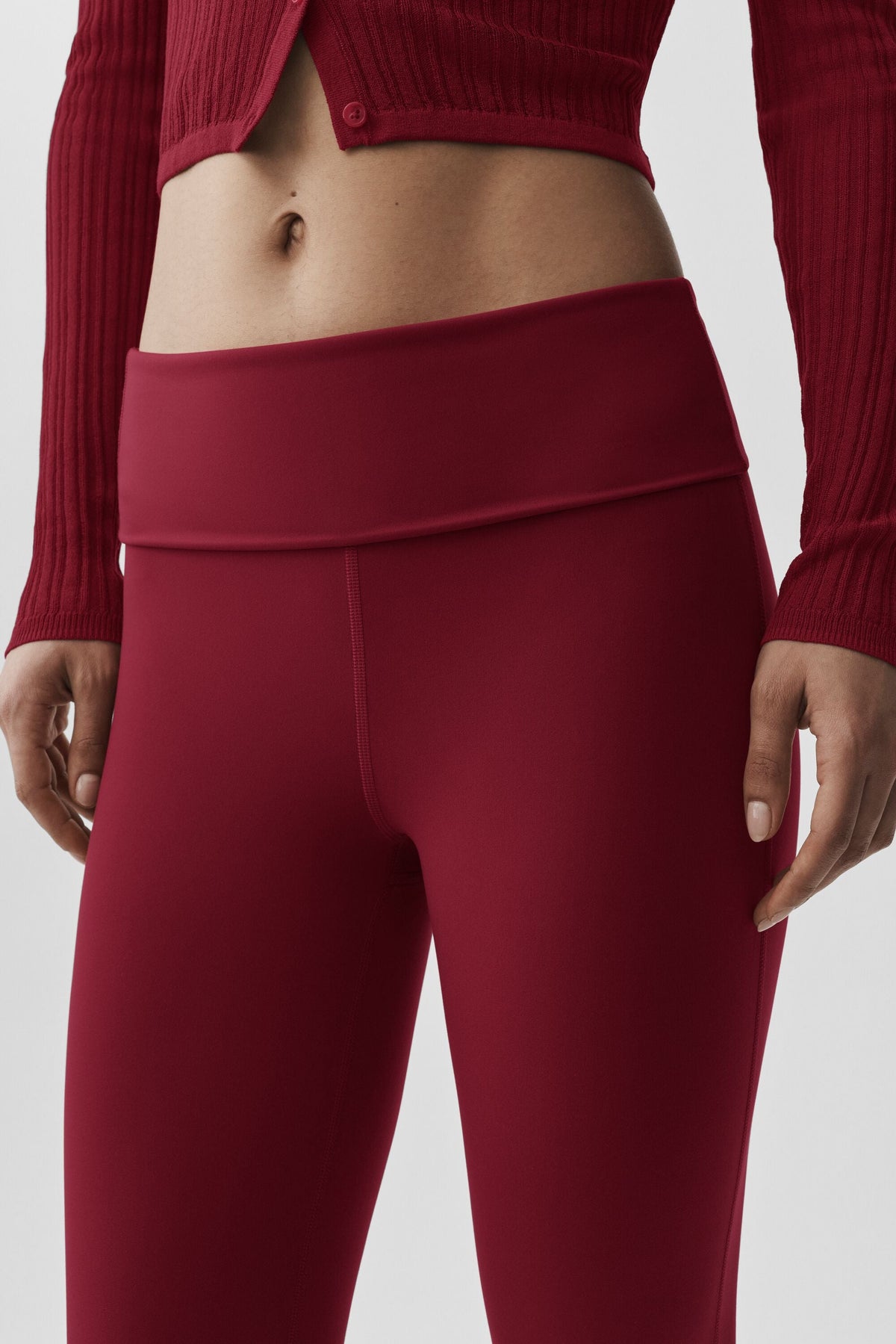 Softsculpt 7/8 Foldover Flare Legging - Summer Romance Red