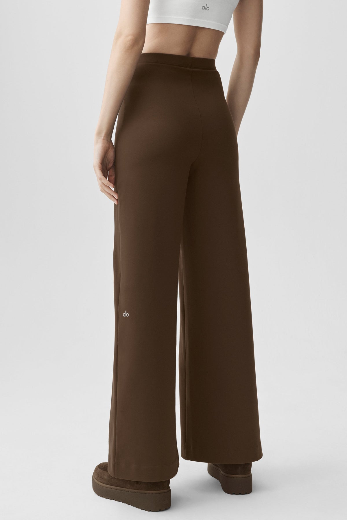 Airbrush High-Waist Wide Leg Pant (Long) - Espresso