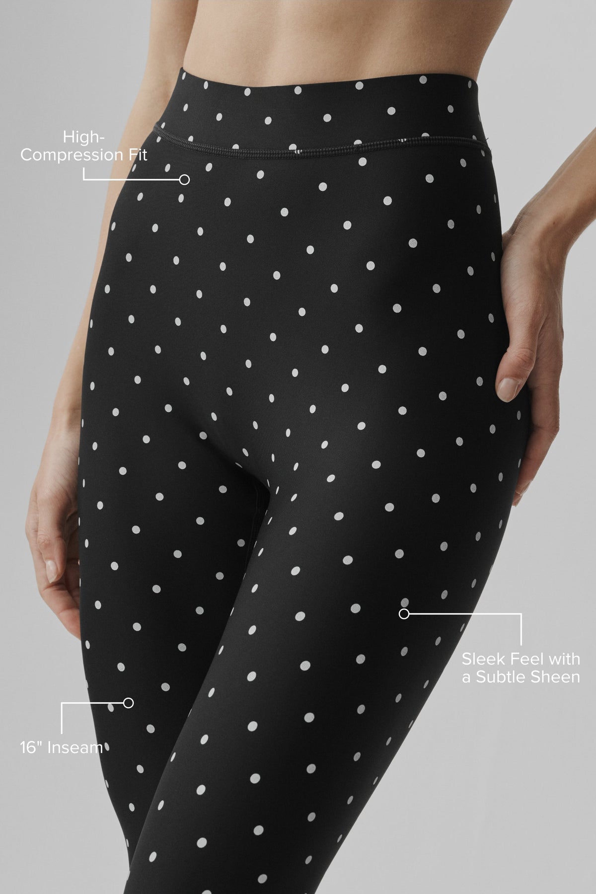Airlift Polka Dot High-Waist Iconic 90's Capri - Black/White