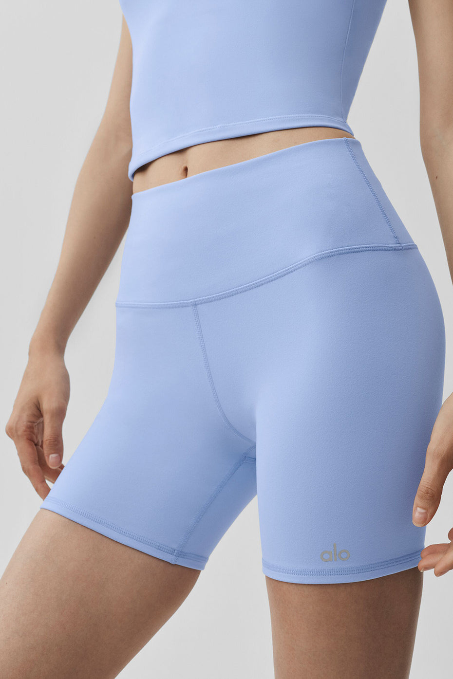 5" ALO Airbrush High-Waist Biker Short - Light Provence Blue