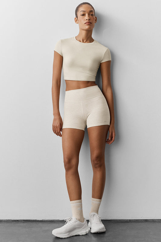 3" ALO High-Waist Carefree Short - Oatmeal Heather