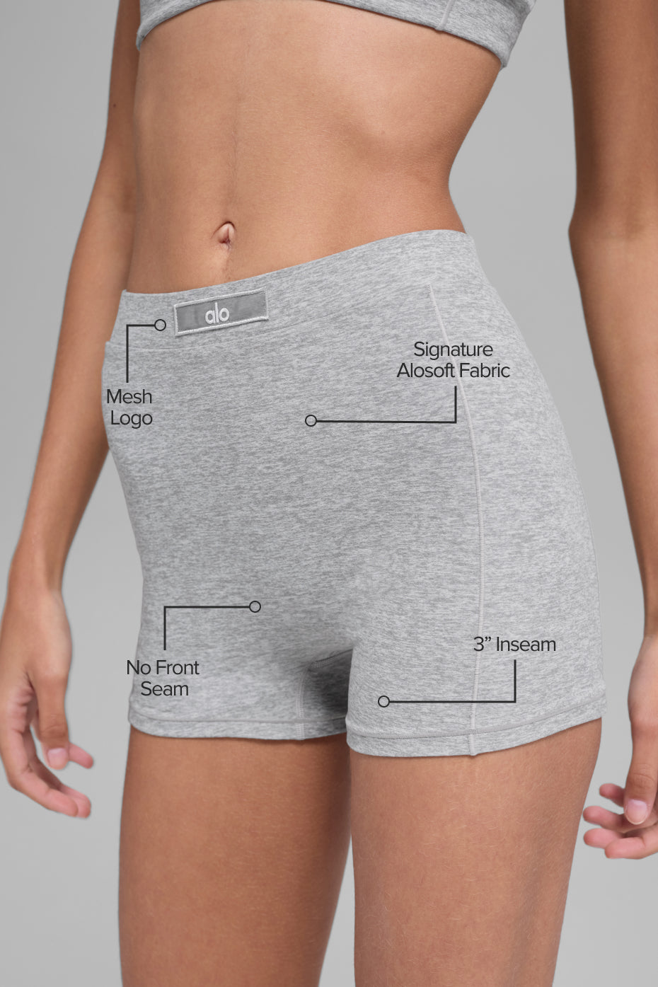 ALO Sincere Micro Short - Athletic Heather Grey