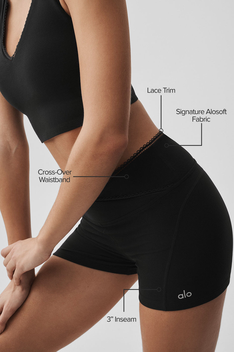 3"ALO Affection Short - Black