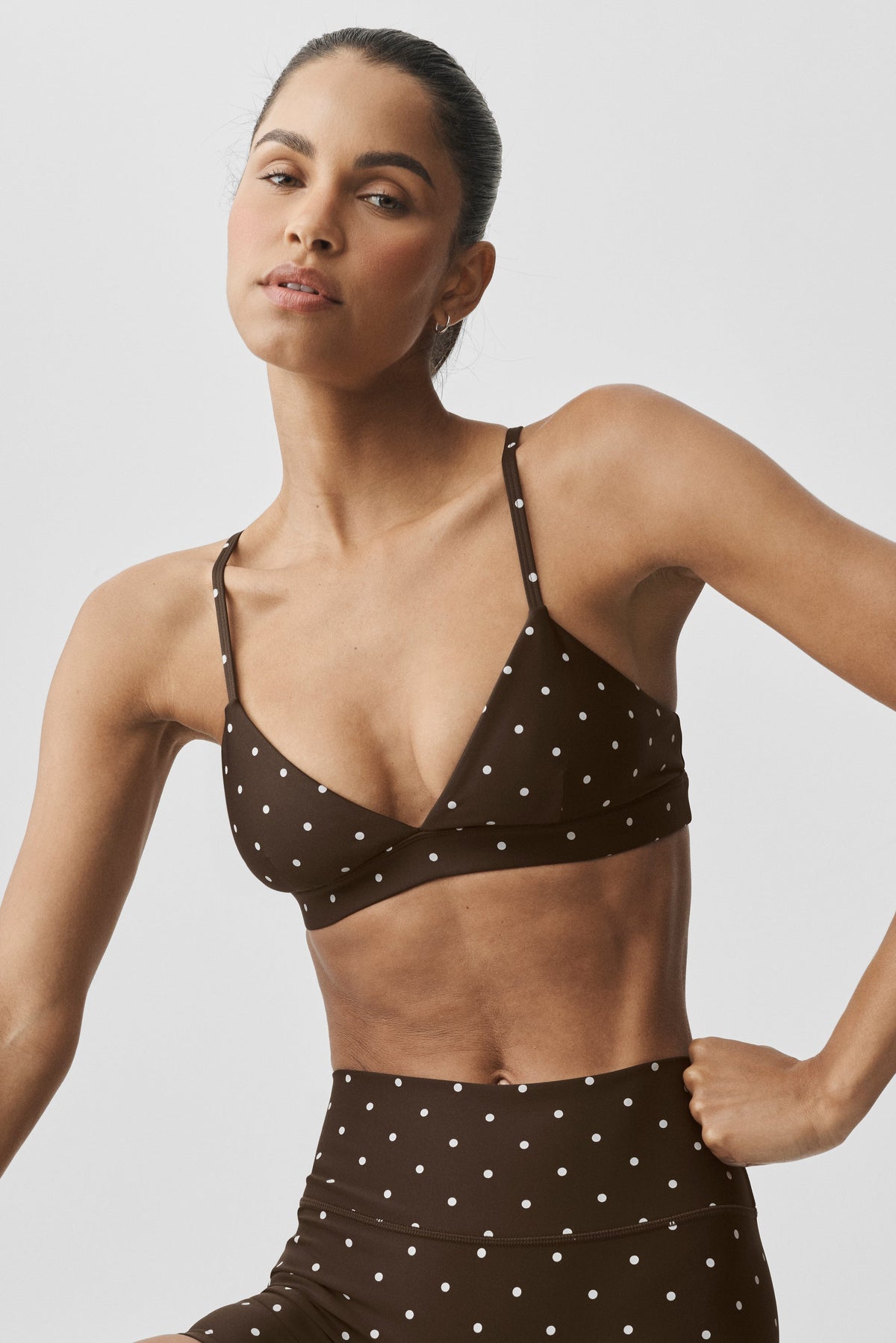 Airlift Polka Dot Splendor Bra - Espresso/White